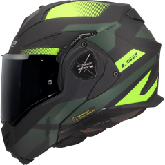Casco modular LS2 Advant X Nova negro mate / verde amarillo flúor