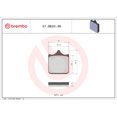 Brembo 07BB3396 Genuine Parts gesinterde remblokken, 2 paar voor 1 schijf