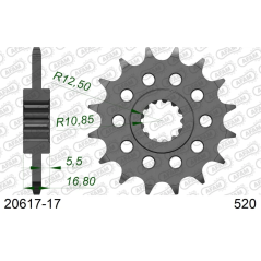 Afam Sprocket for Honda XADV 750 17-25, Forza 750 21-23, Integra 750, NC 750 / NC 750X, 17 Teeth 520 Chain