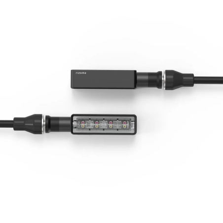 Pair of Rizoma Layer 3 TS145B black multifunction turn signal indicators