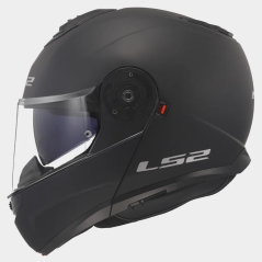 LS2 FF908 Strobe II Solid Matzwart Modulaire Helm