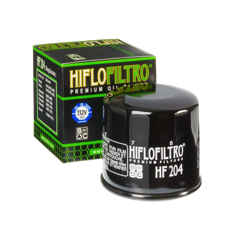 Filtro de aceite de motor Hiflo HF204 para motores Honda, Kawasaki, Yamaha, Triumph