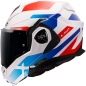 Casque modulable LS2 Advant X Nova blanc, rouge et bleu brillant