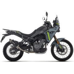 Escape Arrow Indy Race Evo de aluminio oscuro con tapa final de acero inoxidable, para CF Moto MT 450 2025–2026