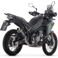 Arrow Indy Race Evo Auspuffendtopf aus dunklem Aluminium mit Endkappe aus Edelstahl, für CF Moto MT 450 2025–2026