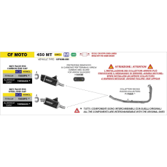 Arrow Indy Race Evo Auspuffendtopf aus dunklem Aluminium mit Endkappe aus Edelstahl, für CF Moto MT 450 2025–2026