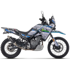 Arrow Indy Race Evo uitlaatdemper van donker aluminium met roestvrijstalen eindkap, voor CF Moto MT 450 2024