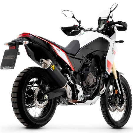 Escape Arrow Indy Race de aluminio oscuro con tapa final de acero , para Yamaha Tenere 700 21-24