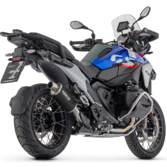 Arrow Indy Race Auspuffendtopf aus dunklem Aluminium mit Endkappe aus Edelstahl, für BMW R1300GS 24-26, R1300GS Adv. 24-26