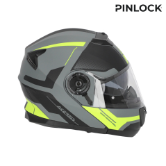 Casco Modular Acerbis Serel 2206 noir gris jaune fluo mat