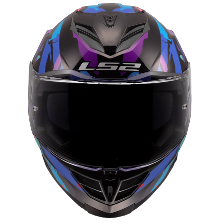 Casco integrale LS2 FF818 Storm III Kaos nero porpora blue lucido
