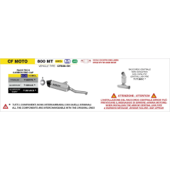 Terminale di Scarico Arrow Race-Tech Alluminio Dark per CF Moto MT 800 2025-2026