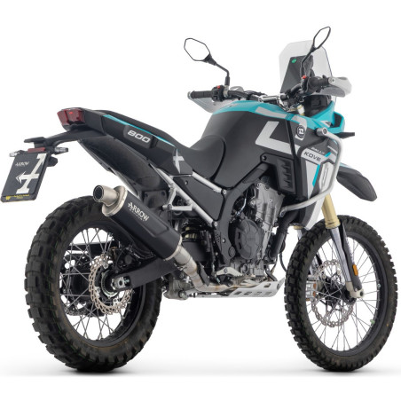 Arrow Indy Race Auspuffendtopf aus dunklem Aluminium mit Endkappe aus Edelstahl, für Kove 800X PRO / 800X Rally 25-26