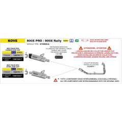 Silencieux Arrow Indy Race en aluminium foncé avec embout en acier, pour Kove 800X PRO / 800X Rally 25-26