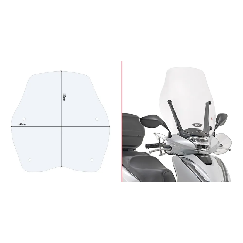 Parabrisas Givi D1155ST para Honda SH 125 - 150 2017-2019