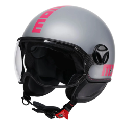 Momo Design FGTR Classic Fluo Jet Helmet Matt Grey / Fuchsia ECE2206
