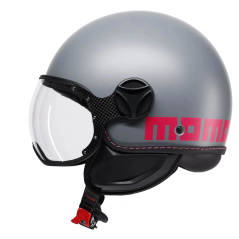 Casco Jet Momo Design FGTR Classic Fluo Matt grey / Fucsia ECE2206