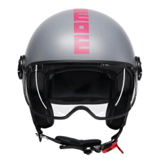 Casco Jet Momo Design FGTR Classic Fluo Matt grey / Fucsia ECE2206