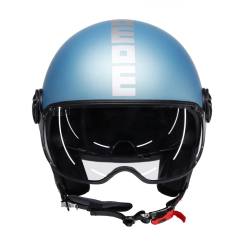Casco Jet MOMO Design FGTR Evo Matt Spring Blue / Silver E22/06