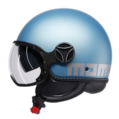Casco Jet MOMO Design FGTR Evo Matt Spring Blue/Silver E22/06 | Rif. 21184A8030