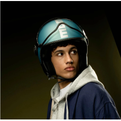 Casco Jet MOMO Design FGTR Evo Matt Spring Blue/Silver E22/06 | Rif. 21184A8030