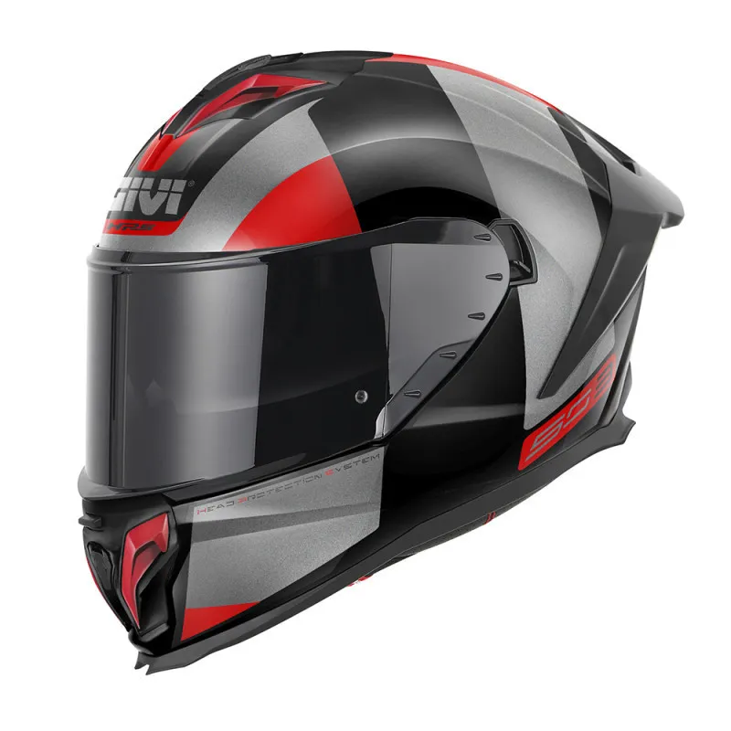 Givi 50.3 Vision helm zwart titanium rood glanzend