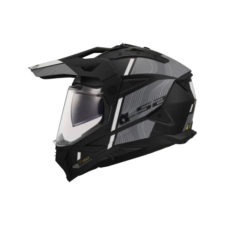 LS2 MX702 Pioneer II Adventure Motorradhelm Hill mattschwarzgrau