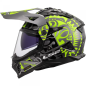 Casco Adventure LS2 MX702 Pioneer II Rangi gris amarillo fluo brillante