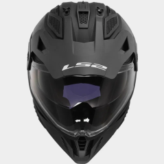 LS2 MX702 Pioneer II Adventure Motorhelm solid mat zwart