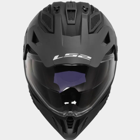 LS2 MX702 Pioneer II Adventure Motorhelm solid mat zwart