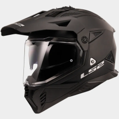LS2 MX702 Pioneer II Adventure Motorhelm solid mat zwart