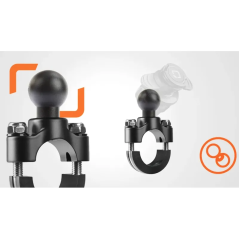 OPTILINE TELEFOONHOUDER METAAL U-TYPE PRO VOOR STUREN 22-28 MM Ø DUO LOCK