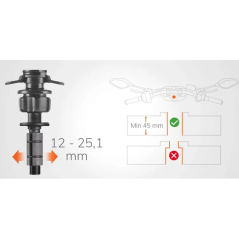 Optiline telefoonhouder Stem voor stuurpen 12–25,1 mm Ø DuoLock-systeem