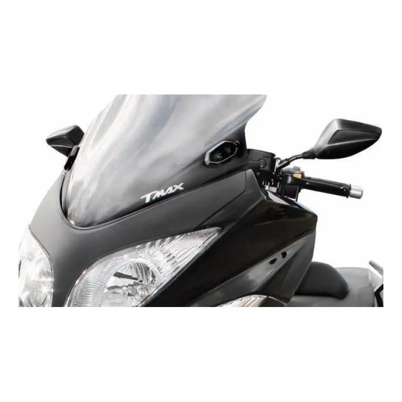 Orion Handlebar Mirrors for Yamaha TMAX 500 04–11, TMAX 530 12– with Plastic Housing and Black Metal Stem – Approved